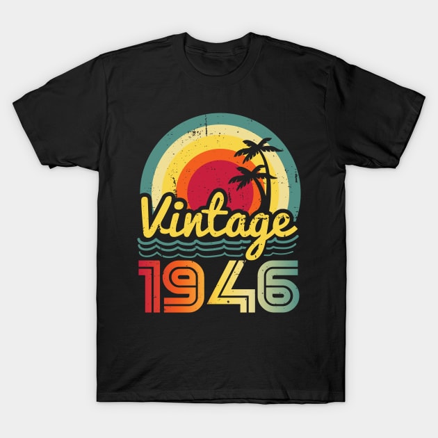 Vintage 1946 Made in 1946 77th birthday 77 years old Gift T-Shirt by Winter Magical Forest